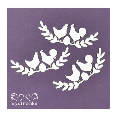 Tekturka Wycinanka Wielkanoc 2018 - Dekory Kogut, Kura i Jajko, 3szt